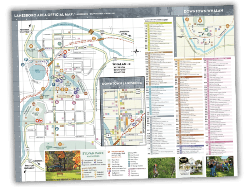 Visitor Guide & Area Map - Welcome to Lanesboro: Arts, Cozy Stays ...