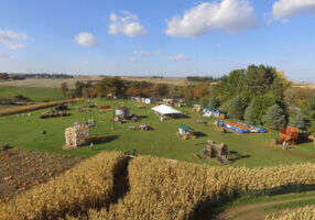 Aerial view of Big Springs Farm Pumpkins & Corn Maze